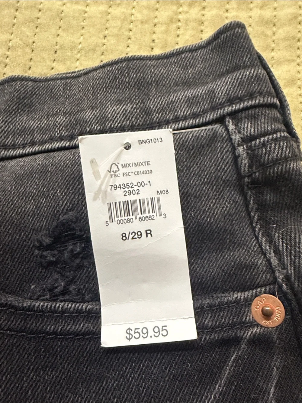 GAP Black Denim Cutoff Shorts